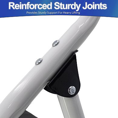 Foldable 2-Step Steel Step Stool Ladder with Non-Slip Platforms, Padded Handlebar 500 LBS