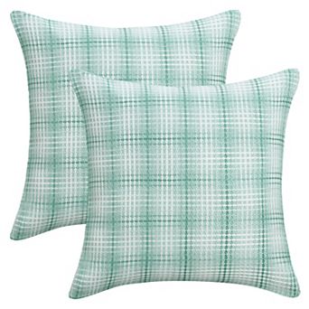 Pack of 2 Plaid Decorative Throw Pillow Covers Check Soft Cushion Case for Sofa Living Room Couch