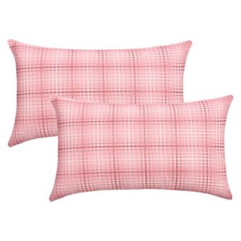 Pack of 2 Plaid Decorative Throw Pillow Covers Check Soft Cushion Case for Sofa Living Room Couch