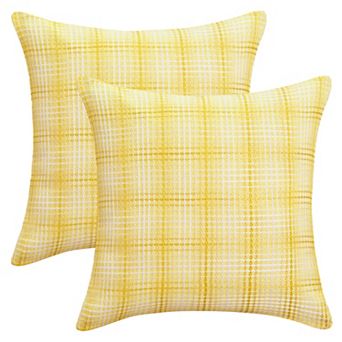 Pack of 2 Plaid Decorative Throw Pillow Covers Check Soft Cushion Case for Sofa Living Room Couch