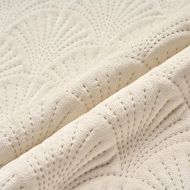 Pack of 2 Velvet Solid Decorative Throw Pillow Covers Scallop Texture Modern Pillowcases for Sofa