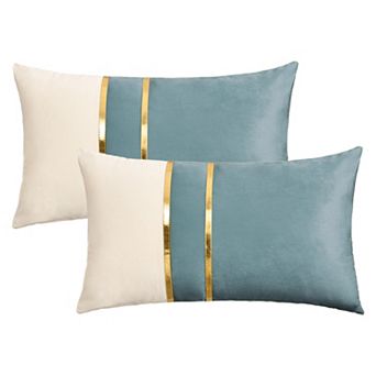 Pack of 2 Velvet Throw Pillow Covers Soft Decorative Square Cushion Cover for Decor 12X20/18X18 Inch