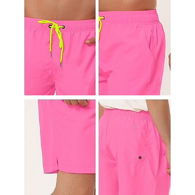 2 Packs Men's Solid Beach Shorts Drawstring Surfing Mesh Lining Swimwear Board Shorts