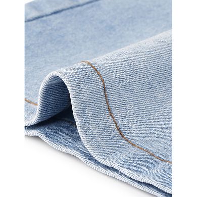 Denim Skirts for Women's Casual Stretchy Mini Jean Skirt with Belted