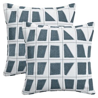 Geometric Pillow Covers Set of 2 Soft Plush Cushion Cases Modern Decorative Throw Pillows for Sofa