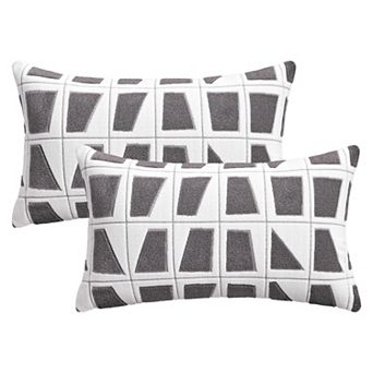 Geometric Pillow Covers Set of 2 Soft Plush Cushion Cases Modern Decorative Throw Pillows for Sofa