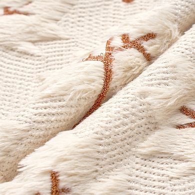 Pack of 1 Maple Leaves Embroidery Throw Pillow Covers Soft Plush Pillow Cases for Home Decoration