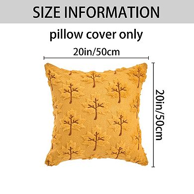 Pack of 1 Maple Leaves Embroidery Throw Pillow Covers Soft Plush Pillow Cases for Home Decoration