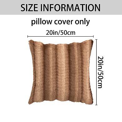 2 Pcs Plush Striped Pillow Case Luxury Series Soft Fluffy Modern Throw Pillow Covers for Living Room