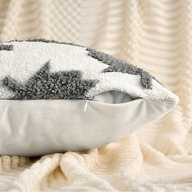 Pack of 2 Maple Leaf Jacquard Decorative Throw Pillow Covers Soft Cushion Cases 12X20/18X18 Inch