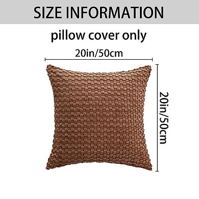 Corduroy Throw Pillow Covers Set of 2 Solid Decorative Cushion Cases for Sofa Bedroom Home Decor