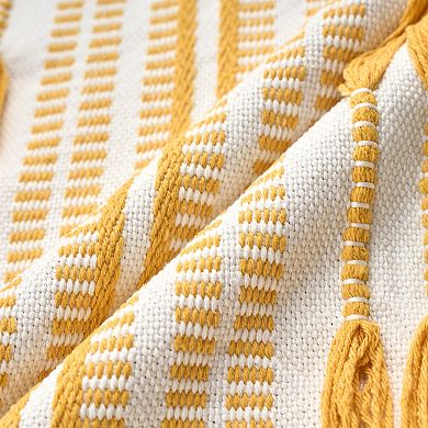 Boho Striped Decorative Throw Pillow Covers Pack of 2 Soft Square Cushion Covers for Sofa 18X18 Inch