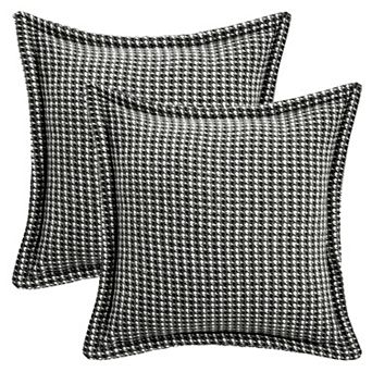 Set of 2 Throw Pillow Covers Houndstooth Decorative Cushion Cover Soft Cozy Pillow Cases for Sofa