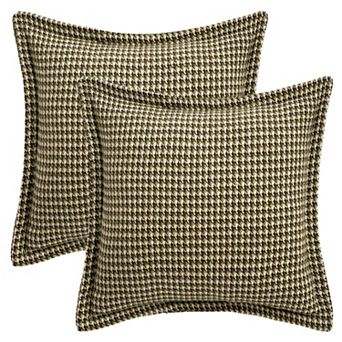 Set of 2 Throw Pillow Covers Houndstooth Decorative Cushion Cover Soft Cozy Pillow Cases for Sofa