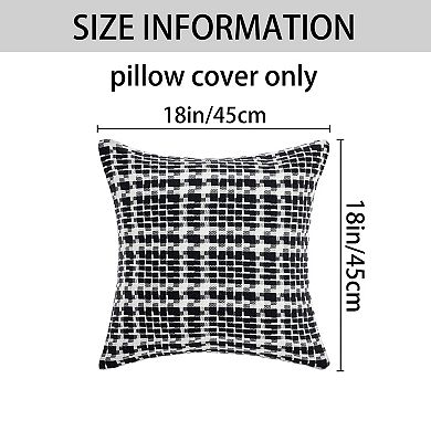 Pack of 2 Decorative Throw Pillow Covers Weaving Style Soft Cushion Case for Couch 12X20/18X18 Inch