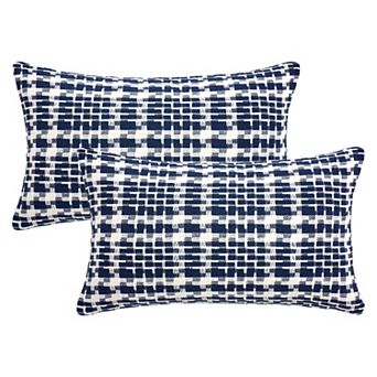 Pack of 2 Decorative Throw Pillow Covers Weaving Style Soft Cushion Case for Couch 12X20/18X18 Inch