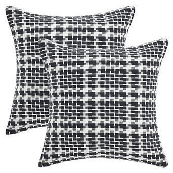 Pack of 2 Decorative Throw Pillow Covers Weaving Style Soft Cushion Case for Couch 12X20/18X18 Inch