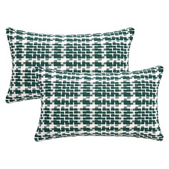 Pack of 2 Decorative Throw Pillow Covers Weaving Style Soft Cushion Case for Couch 12X20/18X18 Inch