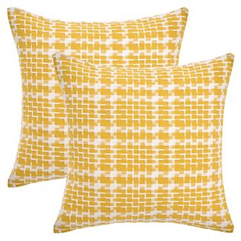 Pack of 2 Decorative Throw Pillow Covers Weaving Style Soft Cushion Case for Couch 12X20/18X18 Inch