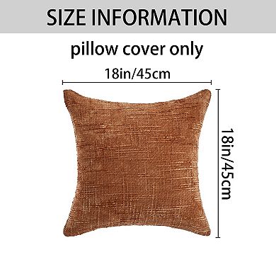 Pack of 2 Solid Decorative Throw Pillow Covers Cross-Weave Texture Cushion Case 18X18 Inch