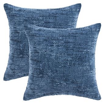 Pack of 2 Solid Decorative Throw Pillow Covers Cross-Weave Texture Cushion Case 18X18 Inch