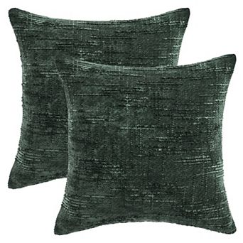 Pack of 2 Solid Decorative Throw Pillow Covers Cross-Weave Texture Cushion Case 18X18 Inch