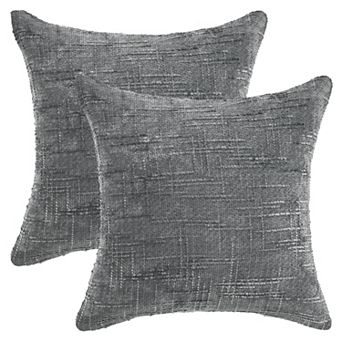 Pack of 2 Solid Decorative Throw Pillow Covers Cross-Weave Texture Cushion Case 18X18 Inch