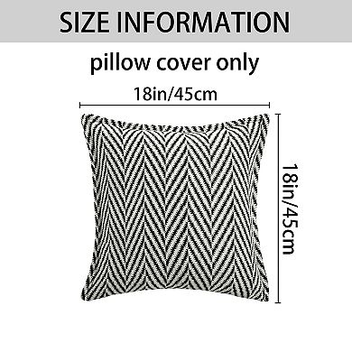 Pack of 2 Soft Decorative Throw Pillow Covers Striped Modern Neutral Pillowcases 18X18 Inch