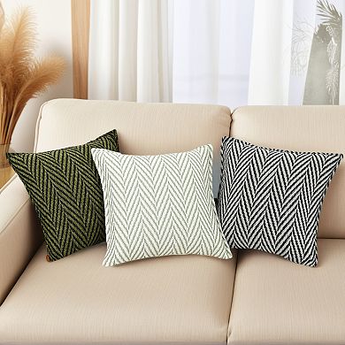 Pack of 2 Soft Decorative Throw Pillow Covers Striped Modern Neutral Pillowcases 18X18 Inch