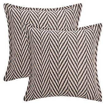 Pack of 2 Soft Decorative Throw Pillow Covers Striped Modern Neutral Pillowcases 18X18 Inch