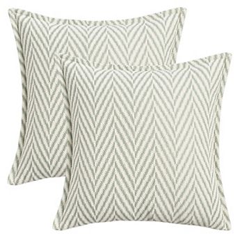Pack of 2 Soft Decorative Throw Pillow Covers Striped Modern Neutral Pillowcases 18X18 Inch