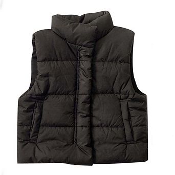 Baby Solid Color Quilted Thickened Vest Coat In Winter