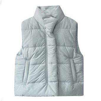 Baby Solid Color Quilted Thickened Vest Coat In Winter