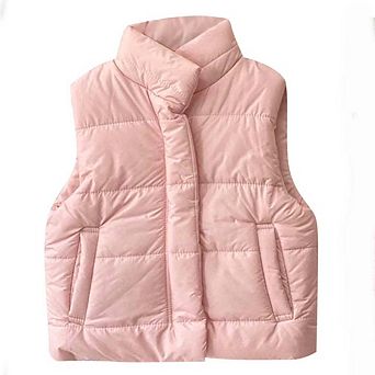 Baby Solid Color Quilted Thickened Vest Coat In Winter