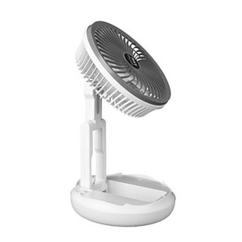 All-in-1 Folding USB Desk Fan Small Stretchable, 4 Speeds, Desktop/Wall Mount for Home & Travel