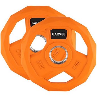 Color Rubber Coated Weight Plates 2-Inch,Barbell Weight Plate Set,Cast Iron Weight Plates 10 Lbsx2