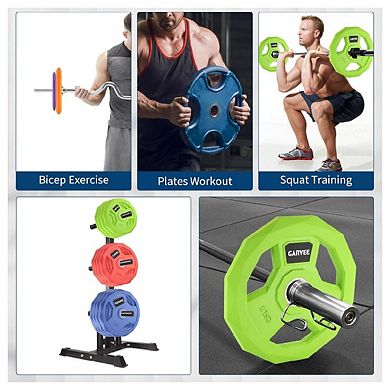 Color Rubber Coated Weight Plates 2-Inch,Barbell Weight Plate Set 2.5 Lbsx2