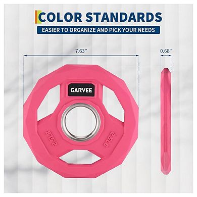 Color Rubber Coated Weight Plates 2-Inch,Barbell Weight Plate Set 2.5 Lbsx2