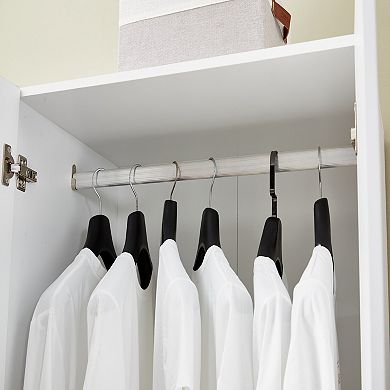 Tall 2 Doors Wardrobe Closet 2 Drawers Wood Bedroom Closet Wardrobe Armoire Cabinet