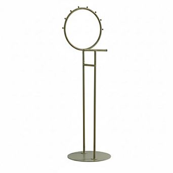 Kings Brand Furniture Cheska Suit Valet Stand with Circular Frame Perfect for Bedrooms & Entryways
