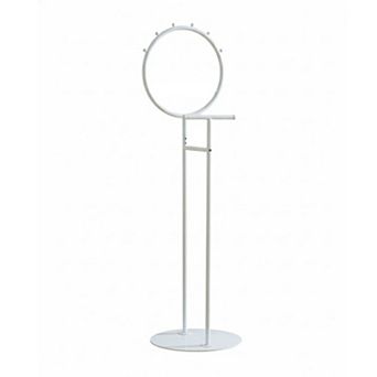 Kings Brand Furniture Cheska Suit Valet Stand with Circular Frame Perfect for Bedrooms & Entryways