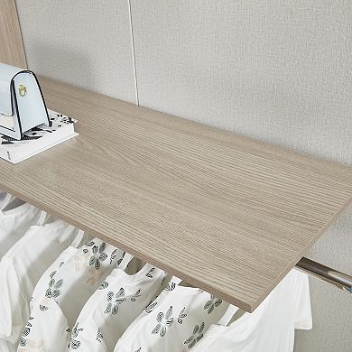 Closet Organizer System with 3 Shelf Towers, Closet System with 4 Drawers Armoire Wardrobe