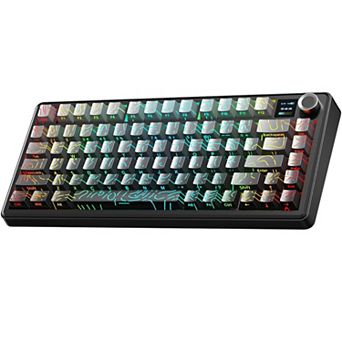 AULA F75 Max, 81-Key, Wireless, Hot Swappable, Gaming, RGB, Knob, 4000 mAH Battery, Digital Screen