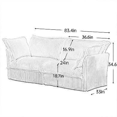 Upholstered 2-Seat Sofa with Cushion