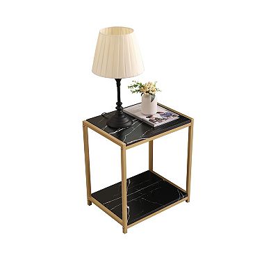 Kings Brand Furniture Lily Side End Table Nightstand with Shelf