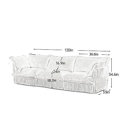 Modern 3 Seater Sofa with Pillows