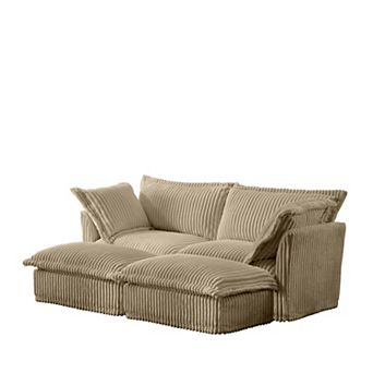Oversized 2 Seater Sofa with Ottomans