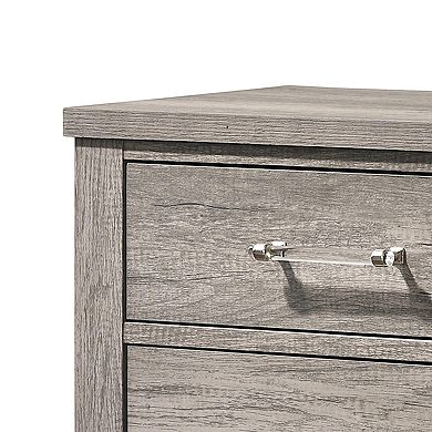 Kings Brand Furniture Harmony 2-Drawer Wooden Side End Table, Nightstand