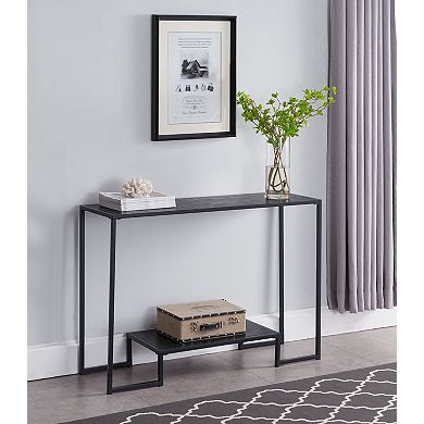 Kings Brand Furniture Vidal Modern Metal/Wood Console Sofa Table with Storage Shelf