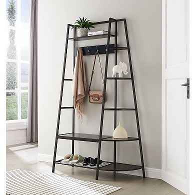 Kings Brand Furniture Rankin Entryway Hall Tree Coat Rack with Storage